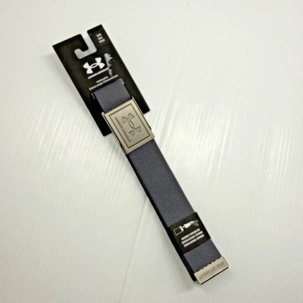 Under Armour Webbing Belt Mens OSFM Adjustable Tactical Casual Golf Gray NWT - Picture 2 of 7